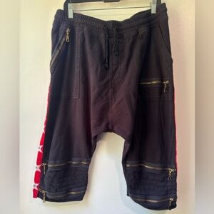 Robin's Jean Black and Red Cargo Shorts